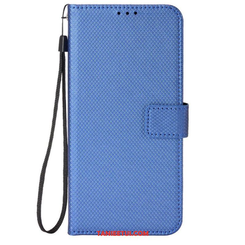 Etui Folio do Xiaomi Redmi Note 12 Pro z Łańcuch Stylowa Sztuczna Skóra Z Paskami