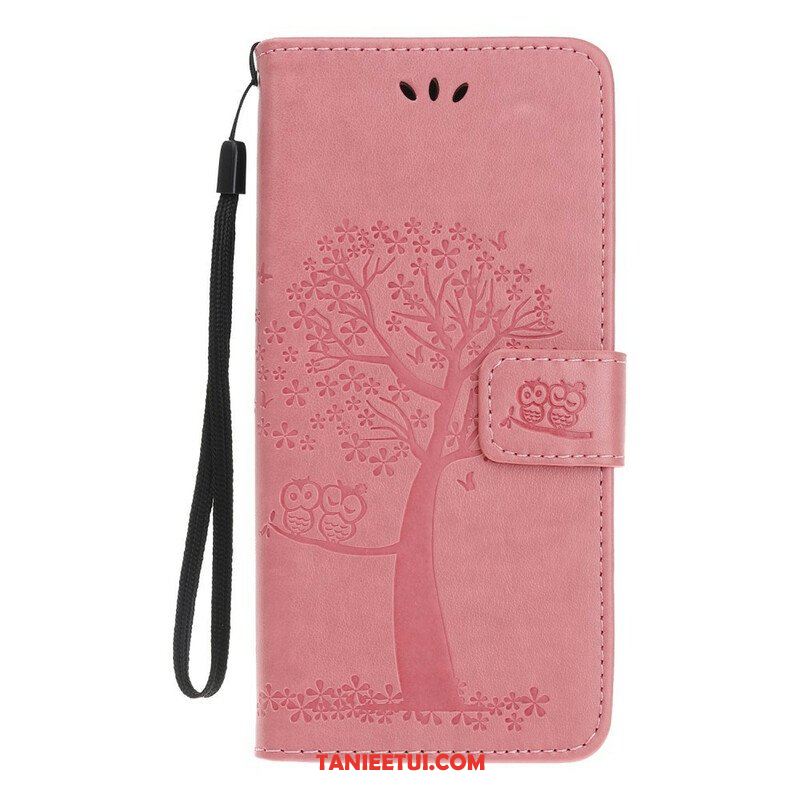 Etui Folio do iPhone 13 Mini z Łańcuch Drzewo Stringów I Sowy