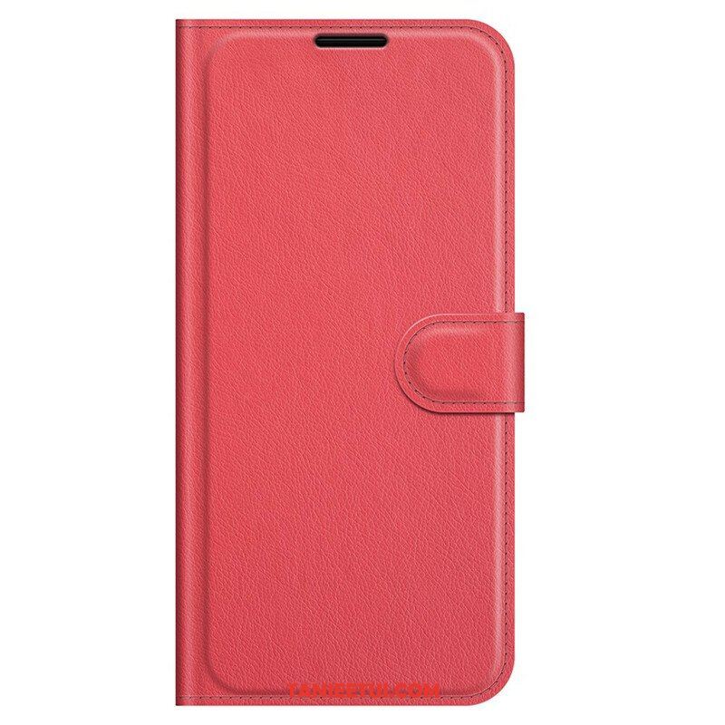 Etui Folio do iPhone 13 Pro Klasyczny Efekt Skóry Liczi