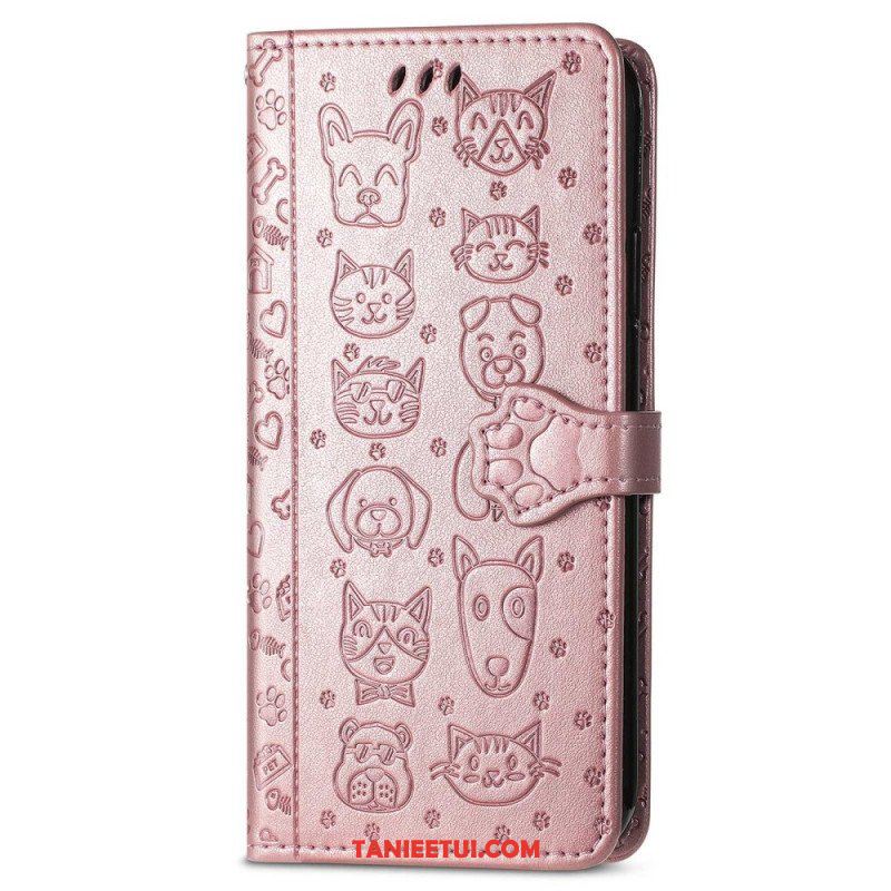 Etui Folio do iPhone 14 Animowane Zwierzęta