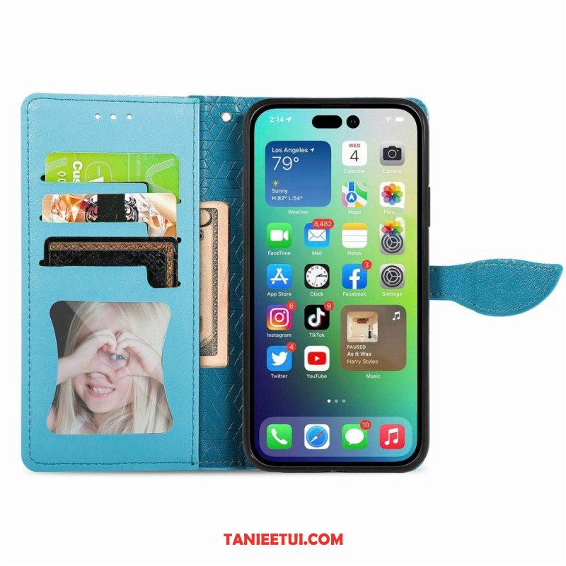 Etui Folio do iPhone 14 Plus Plemienne Liście