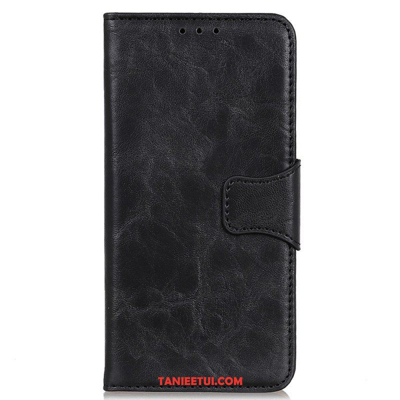 Etui Folio do iPhone 14 Pro Max Dwustronne Zapięcie Ze Skóry Dwoinowej