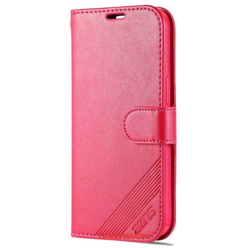 Etui Folio do iPhone 14 Stylizacja Skóry Azns