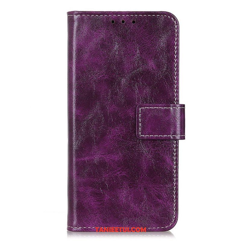 Etui Folio do iPhone 15 Lakierowane Z Widocznymi Szwami