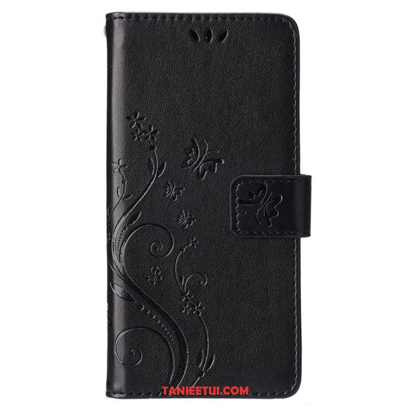 Etui Folio do iPhone 15 Plus Kwiaty I Motyle