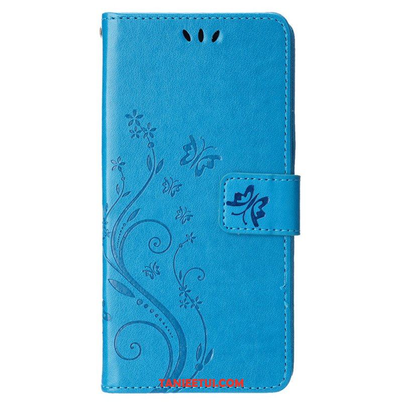 Etui Folio do iPhone 15 Plus Kwiaty I Motyle