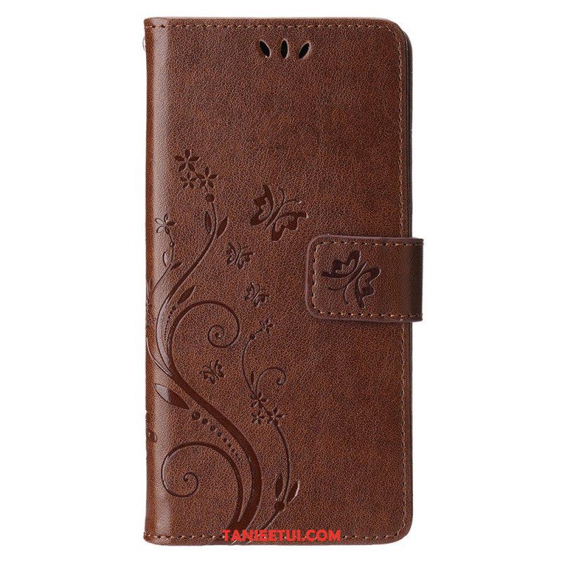 Etui Folio do iPhone 15 Plus Kwiaty I Motyle