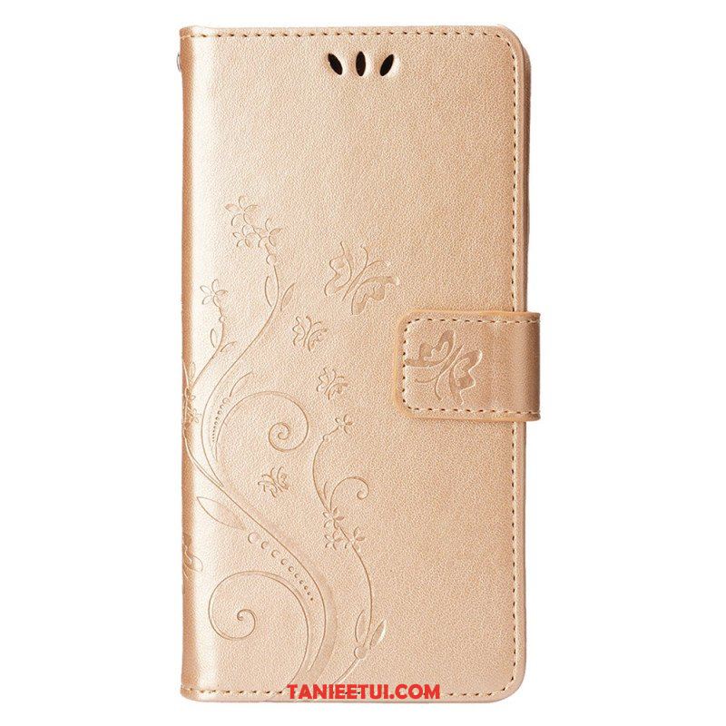 Etui Folio do iPhone 15 Plus Kwiaty I Motyle