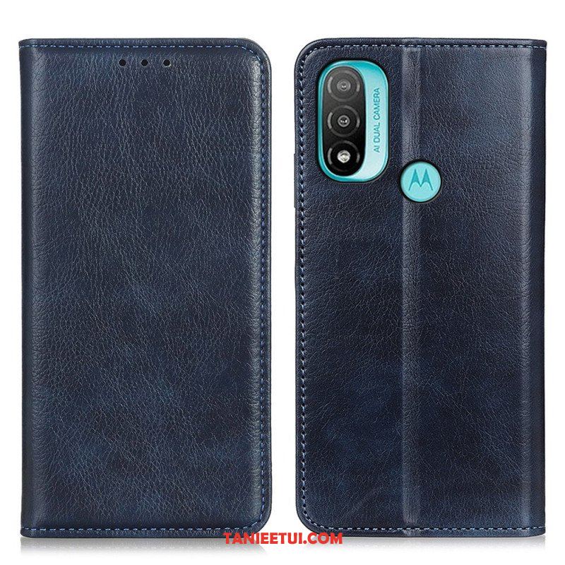 Etui Na Telefon do Moto E40 / E30 / E20 Etui Folio Teksturowana Dwoina Skóry