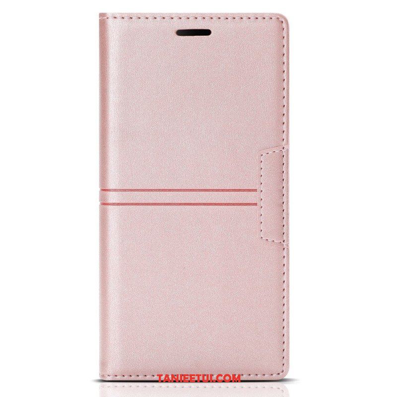 Etui Na Telefon do Samsung Galaxy S22 5G Etui Folio Stylowe Skórzane Przeszycia Magnetyczne Zapięcie