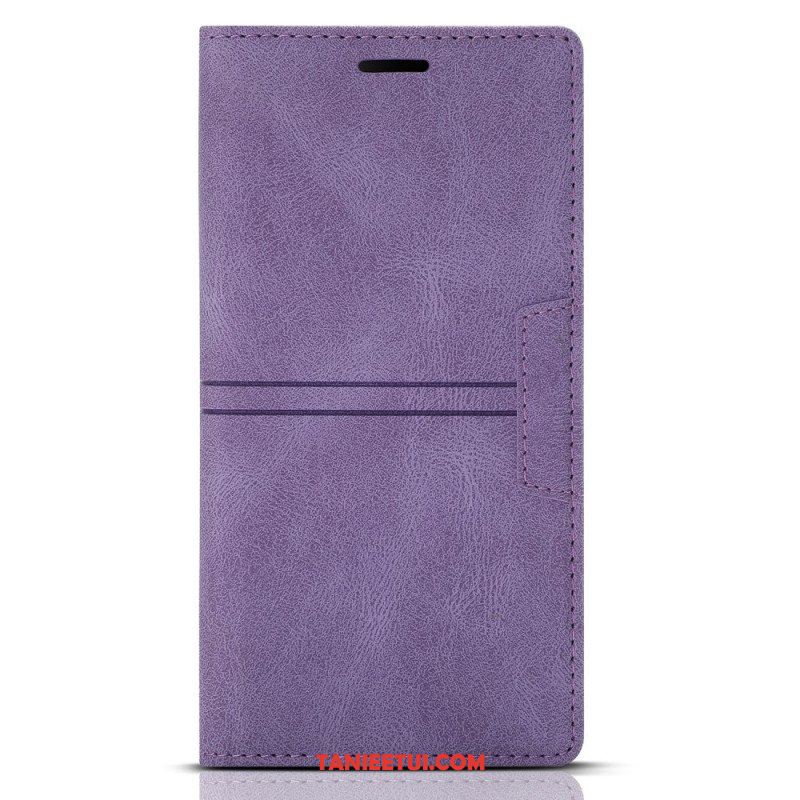 Etui Na Telefon do Samsung Galaxy S22 5G Etui Folio Stylowe Skórzane Przeszycia Magnetyczne Zapięcie