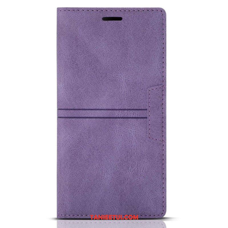 Etui Na Telefon do Samsung Galaxy S23 Plus 5G Etui Folio Stylowe Skórzane Przeszycia Magnetyczne Zapięcie