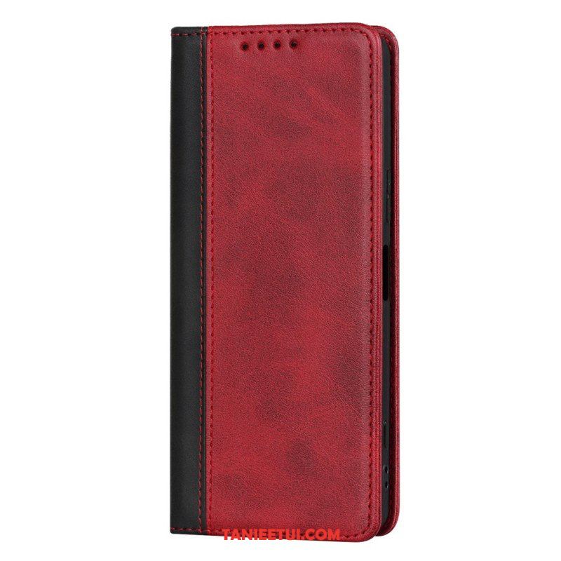 Etui Na Telefon do Sony Xperia 5 IV Etui Folio Dwukolorowy Efekt Skóry