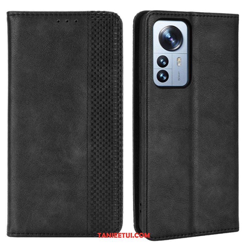 Etui Na Telefon do Xiaomi 12 Pro Etui Folio Stylizowany Efekt Skóry W Stylu Vintage