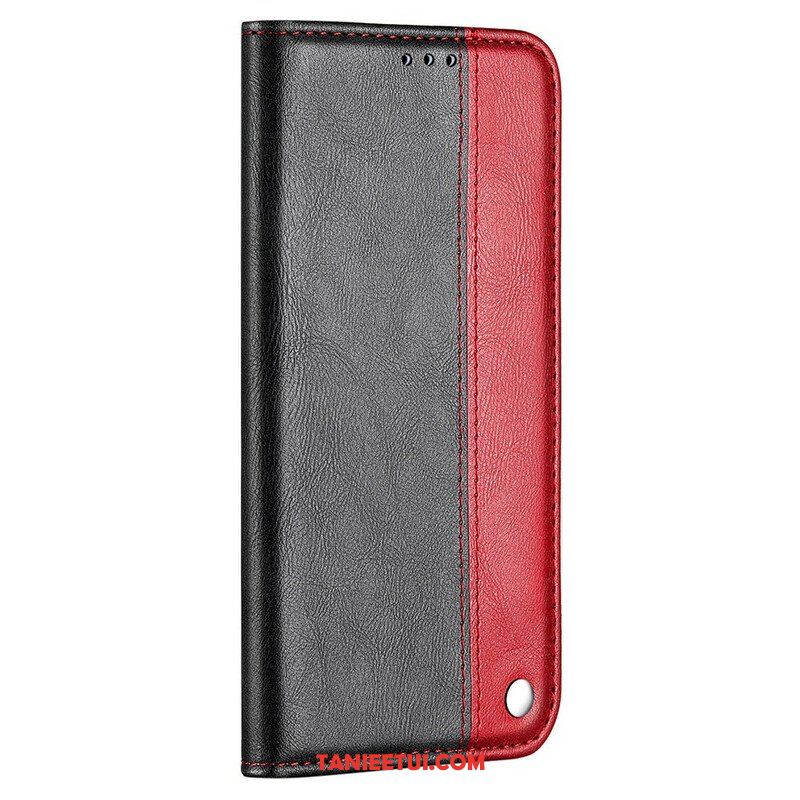 Etui Na Telefon do iPhone 13 Mini Etui Folio Dwukolorowy Efekt Skóry