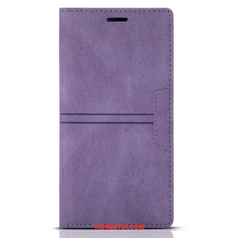 Etui Na Telefon do iPhone 13 Mini Etui Folio Stylowe Skórzane Przeszycia Magnetyczne Zapięcie