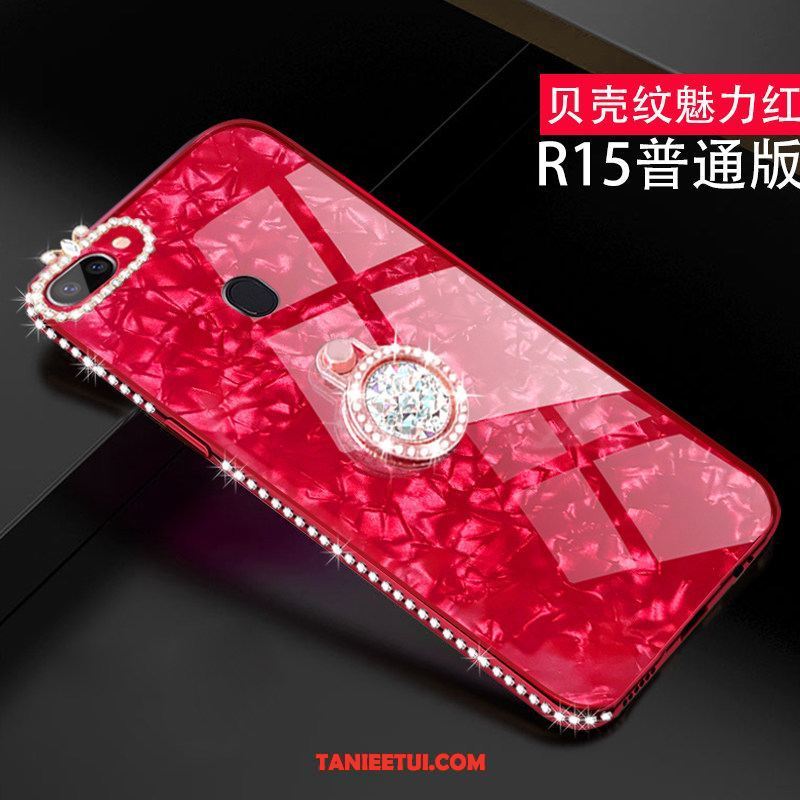 Etui Oppo R15 Wspornik All Inclusive Czerwony, Pokrowce Oppo R15 Telefon Komórkowy Anti-fall Rhinestone