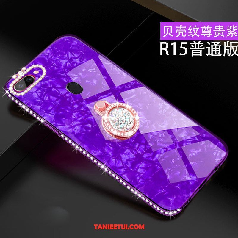 Etui Oppo R15 Wspornik All Inclusive Czerwony, Pokrowce Oppo R15 Telefon Komórkowy Anti-fall Rhinestone