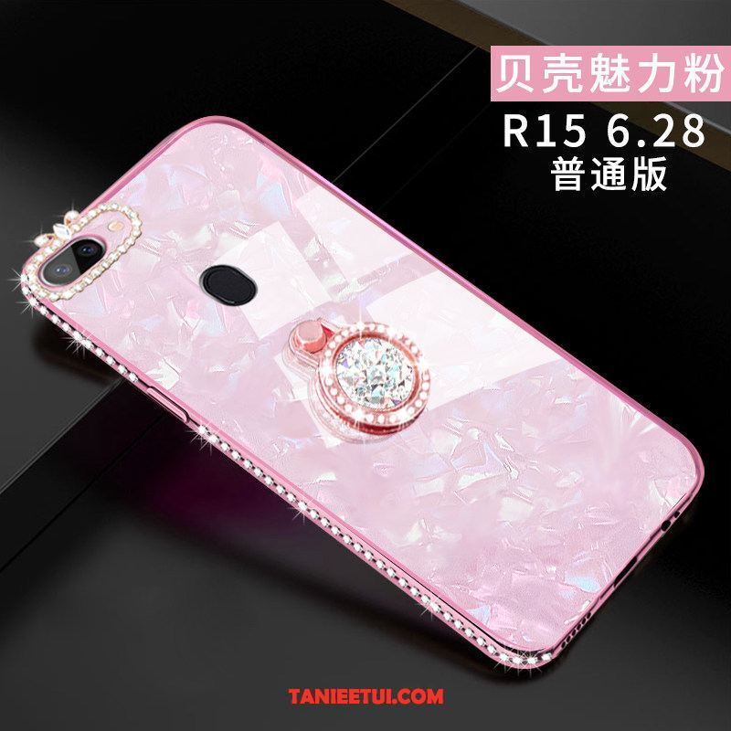 Etui Oppo R15 Wspornik All Inclusive Czerwony, Pokrowce Oppo R15 Telefon Komórkowy Anti-fall Rhinestone