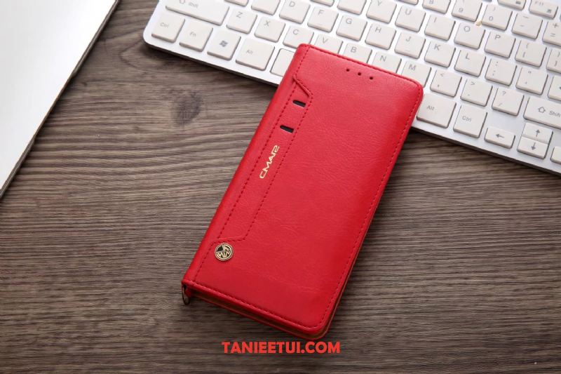 Etui Samsung Galaxy Note 8 Skórzany Futerał Czerwony Wspornik, Pokrowce Samsung Galaxy Note 8 Magnetyzm Karta Gwiazda