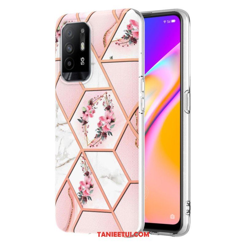 Etui do Oppo A94 5G Kolorowy Geometryczny Marmur