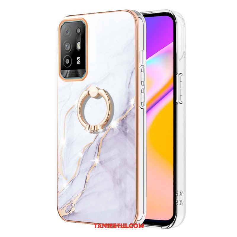 Etui do Oppo A94 5G Marmur Z Pierścieniem