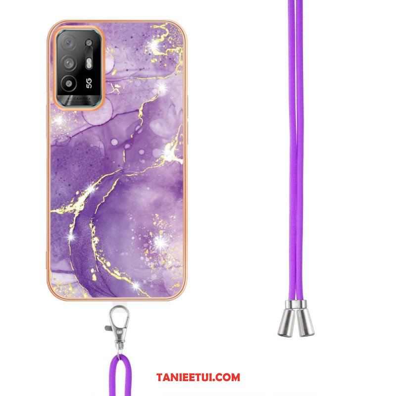 Etui do Oppo A94 5G Marmur Ze Sznurkiem