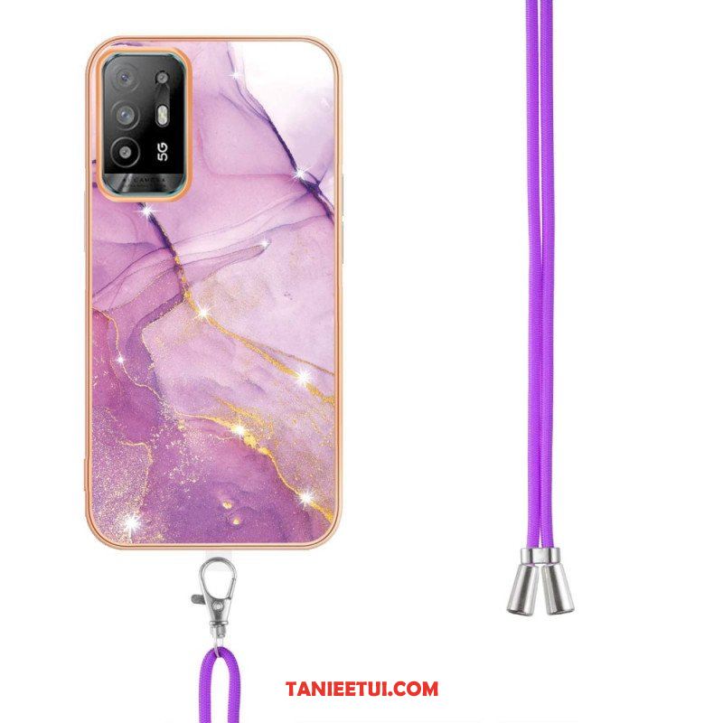 Etui do Oppo A94 5G Marmur Ze Sznurkiem