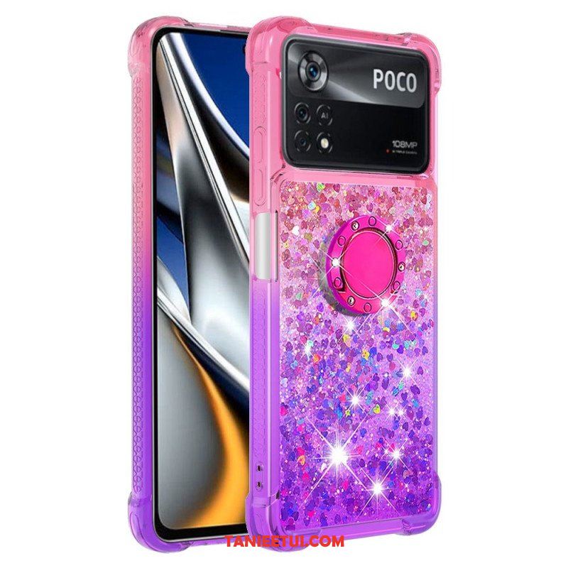 Etui do Poco X4 Pro 5G Brokatowy Pierścień-wspornik