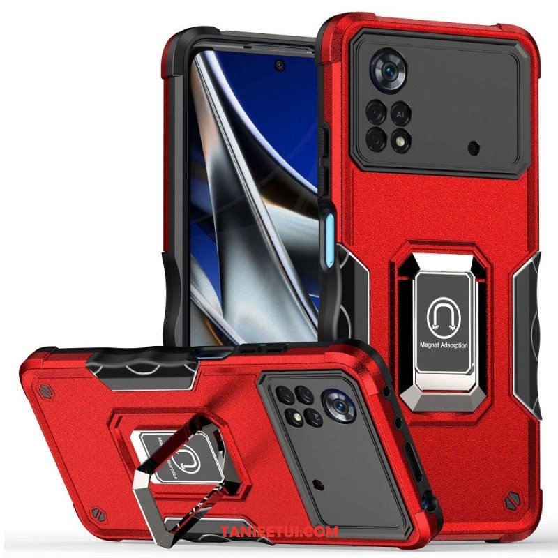 Etui do Poco X4 Pro 5G Wsparcie Pierścienia Z Efektem Metalu