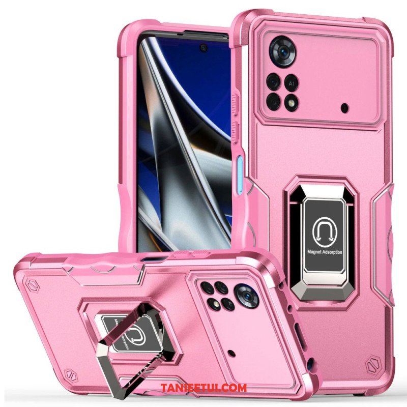 Etui do Poco X4 Pro 5G Wsparcie Pierścienia Z Efektem Metalu