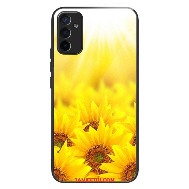 Etui do Samsung Galaxy M13 Słoneczniki Ze Szkła Hartowanego