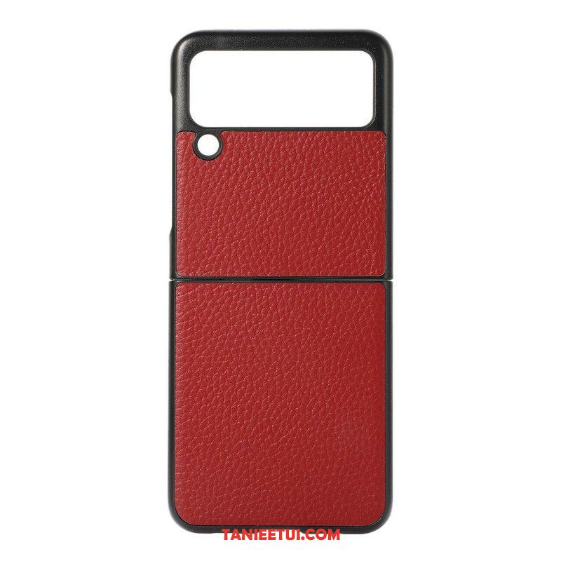 Etui do Samsung Galaxy Z Flip 3 5G Etui Folio Oryginalna Skóra W Kolorze Liczi