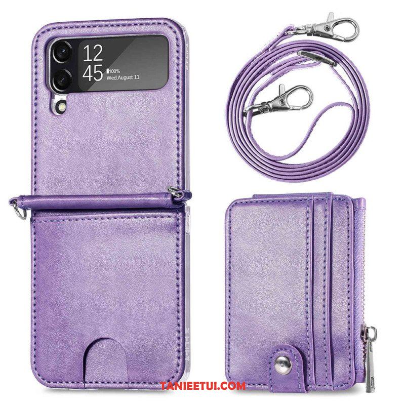 Etui do Samsung Galaxy Z Flip 4 Portfel Etui Folio Portfel Z Paskiem Na Ramię