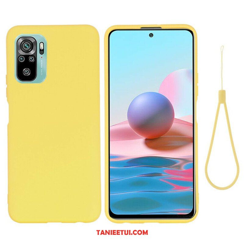 Etui do Xiaomi Redmi Note 10 / 10S Płynny Silikon Ze Smyczą