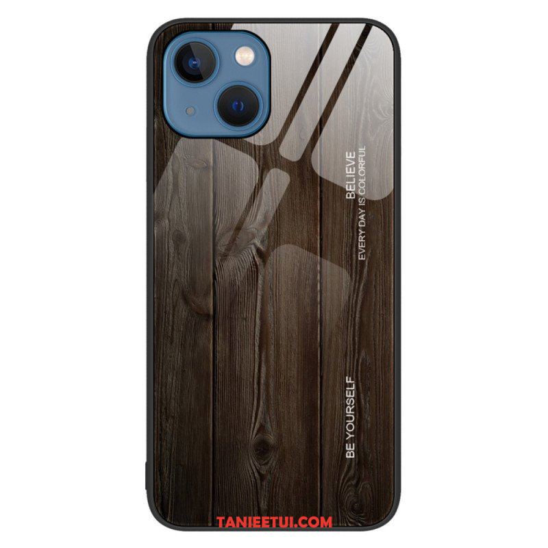 Etui do iPhone 14 Szkło Hartowane W Stylu Drewna