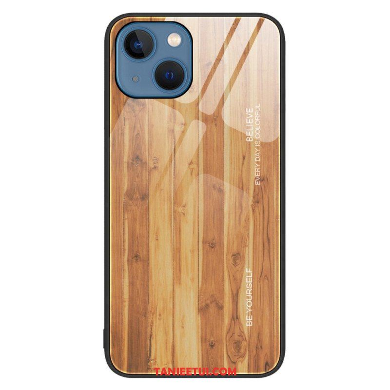 Etui do iPhone 14 Szkło Hartowane W Stylu Drewna