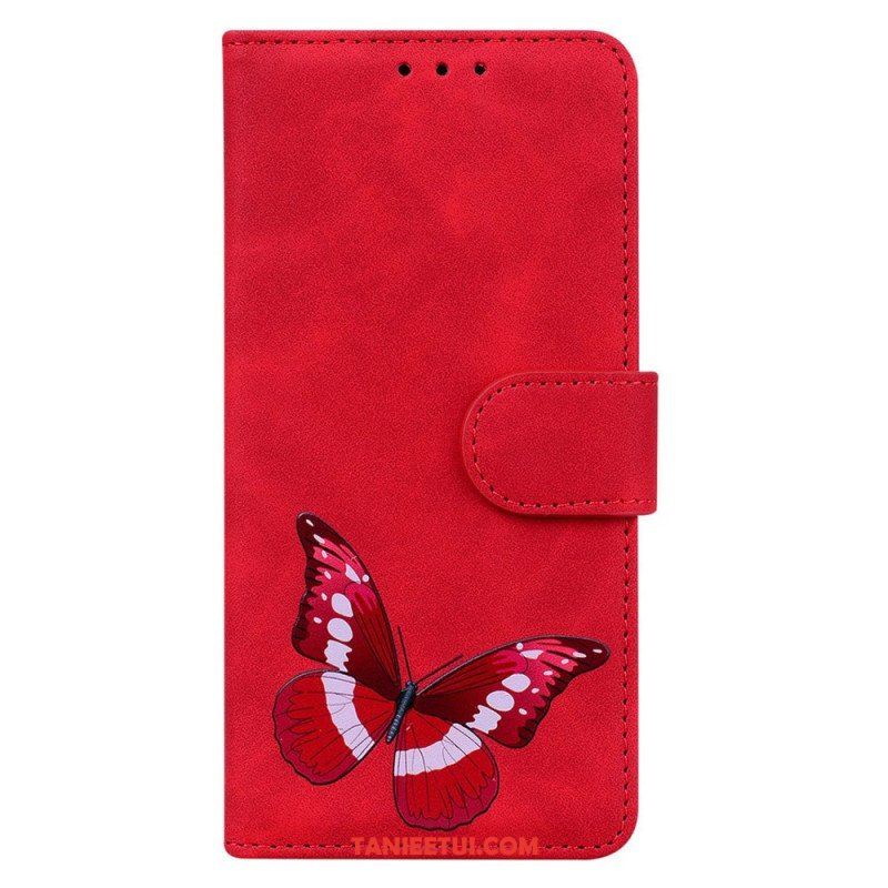 Skórzany Futerał do Samsung Galaxy S23 5G Motyl