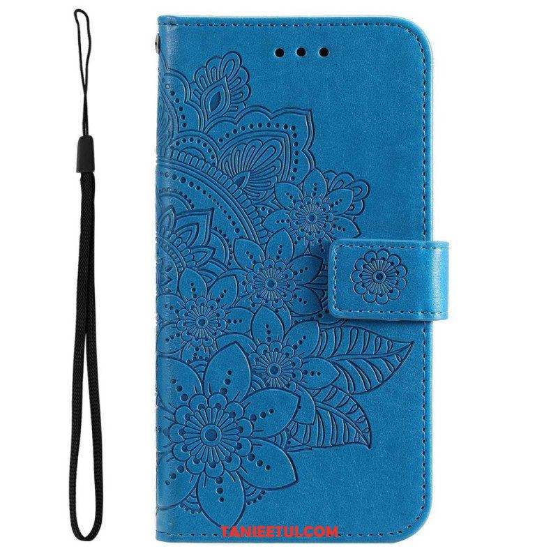 Skórzany Futerał do Samsung Galaxy S23 5G z Łańcuch Paskowata Mandala