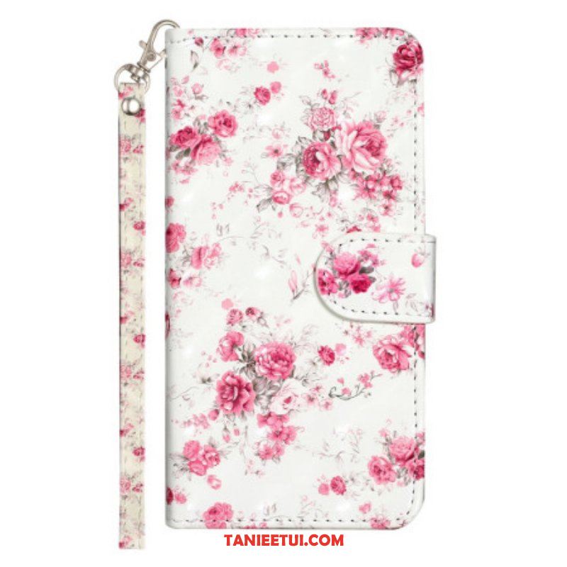 Etui Folio do Samsung Galaxy A14 / A14 5G z Łańcuch Pasek Liberty Flowers