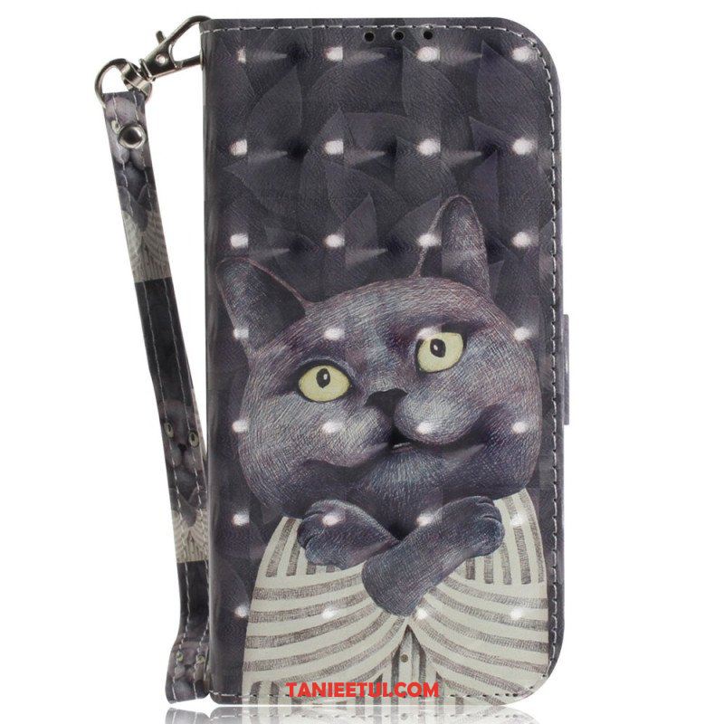 Etui Folio do Xiaomi Redmi Note 12 4G z Łańcuch Oryginalne Stringi Cat